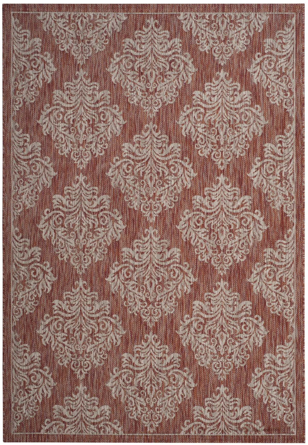 Safavieh Courtyard 5'-3" x 7'-7" Rug in Rust / Grey