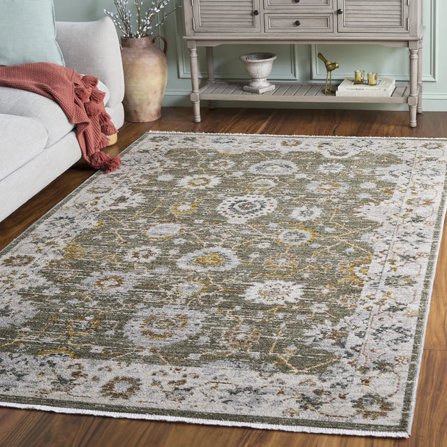 Safavieh Vintage Rosewood 4'-0" x 6'-0" Rug in Green / Ivory Rust