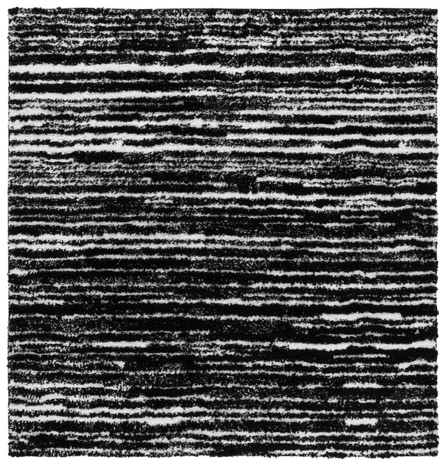 Safavieh Rumi Shag 6'-7" x 6'-7" Rug in Black / Ivory