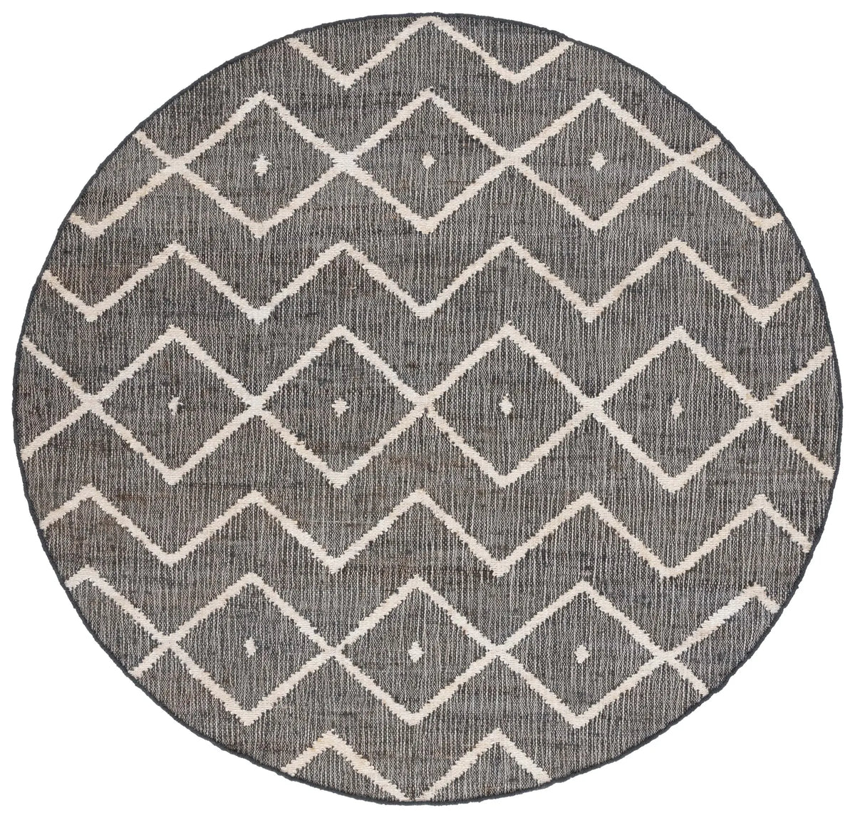 Safavieh Kilim 5'-0" x 5'-0" Rug in Charcoal / Natural