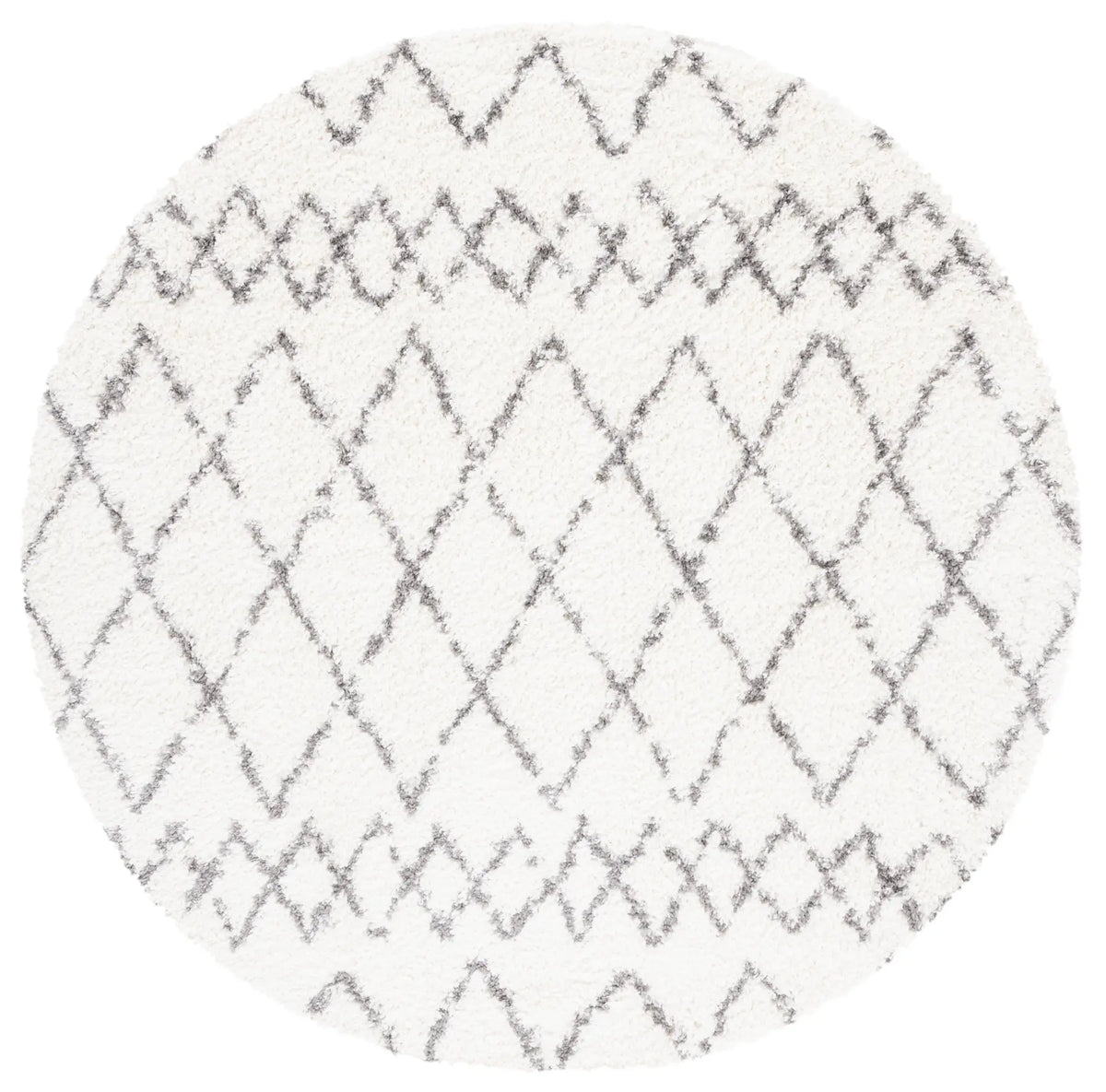Safavieh Berber Shag 5'-1" x 5'-1" Rug in Cream / Light Grey