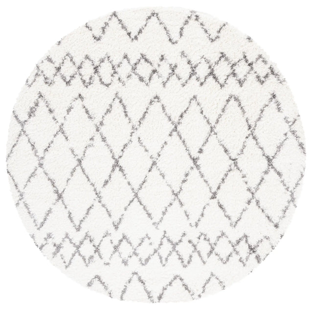 Safavieh Berber Shag 5'-1" x 5'-1" Rug in Cream / Light Grey