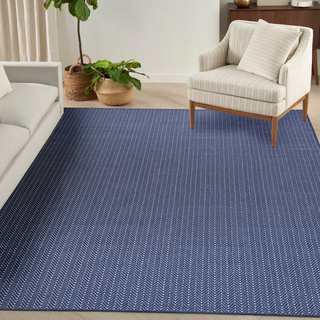 Nourison Horizon Indoor/Outdoor HOZ02 Navy Contemporary Area Rugs