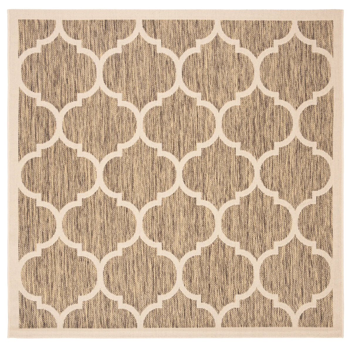 Safavieh Courtyard 5'-3" x 5'-3" Rug in Brown / Bone