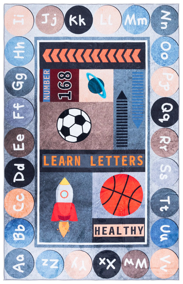 Safavieh Santa Monica Kids 4'-0" x 6'-0" Rug in Grey / Blue