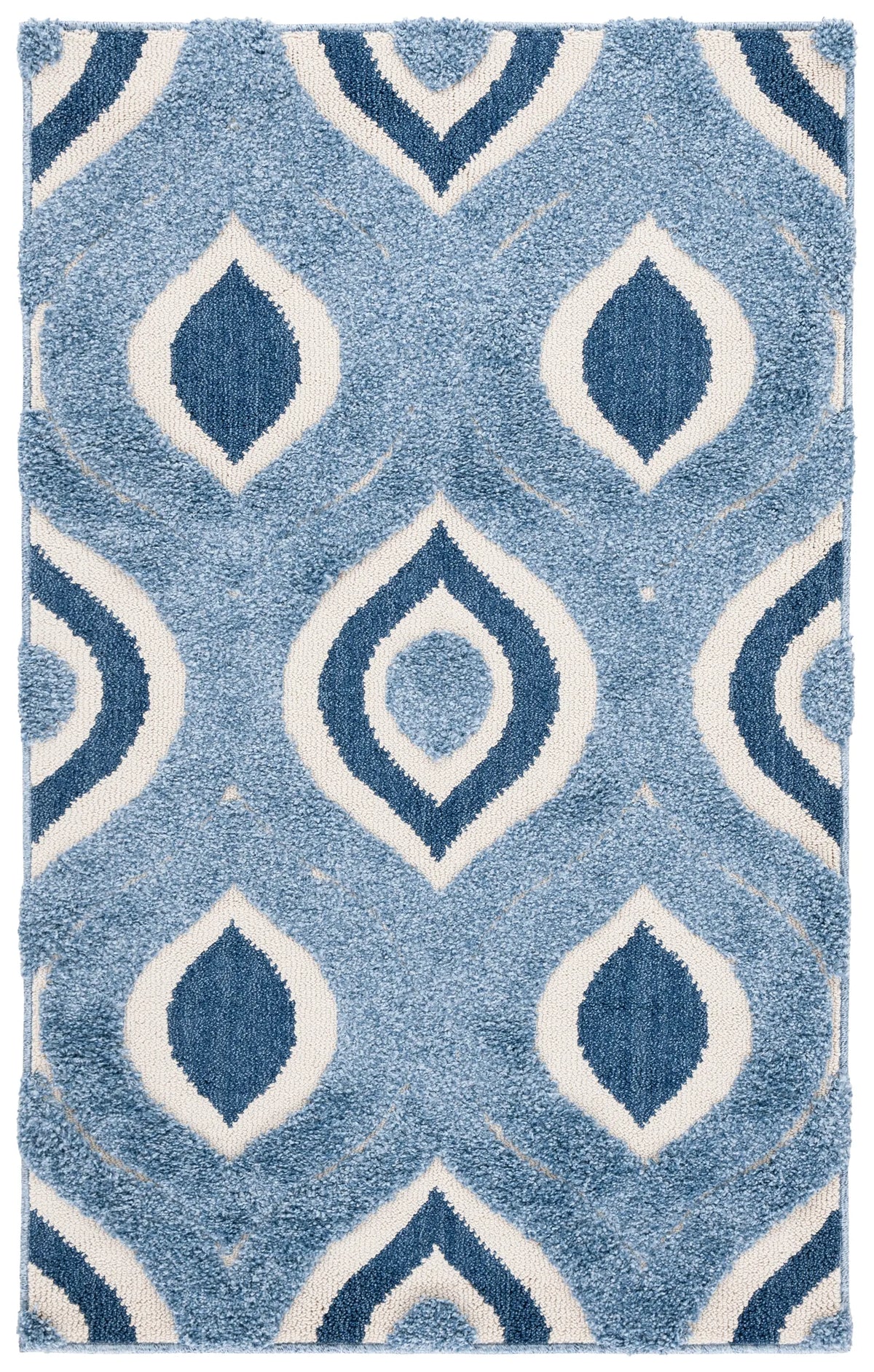 Safavieh Florida Shag 3'-3" x 5'-3" Rug in Blue / Ivory