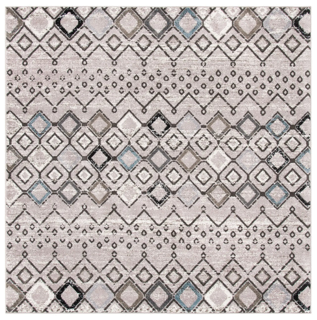 Safavieh Amsterdam 6'-7" x 6'-7" Rug in Light Grey / Brown