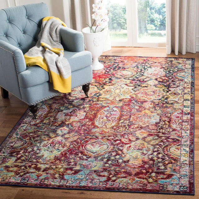Safavieh Crystal 4'-0" x 6'-0" Rug in Navy / Orange