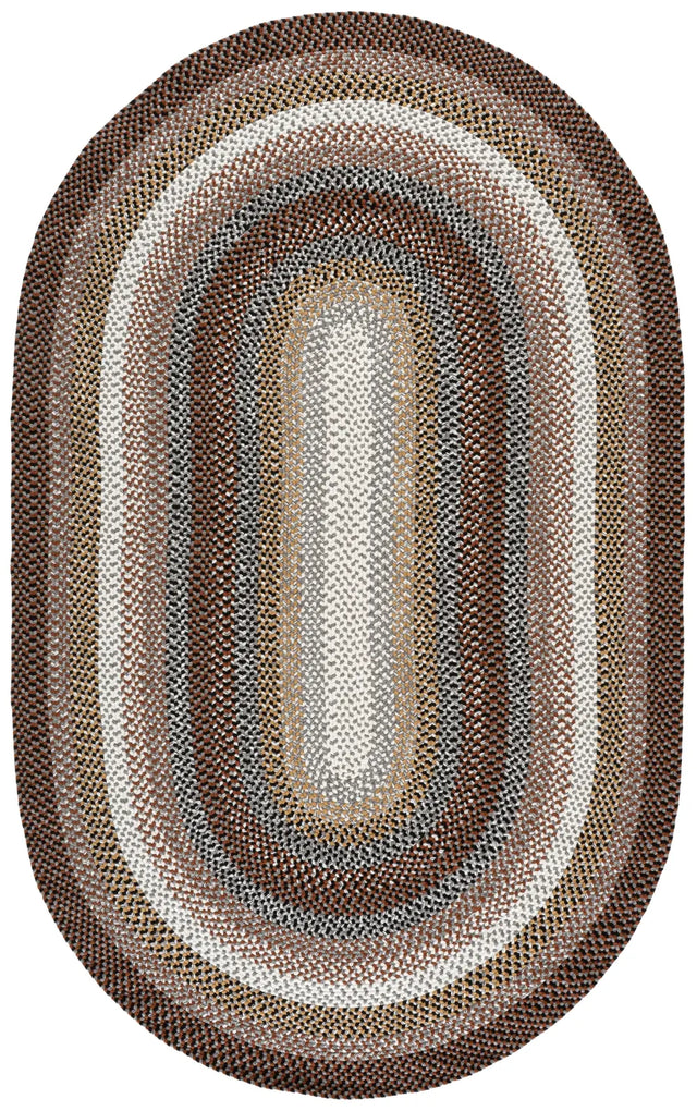 Safavieh Braided 5'-0" x 8'-0" Rug in Brown / Multi