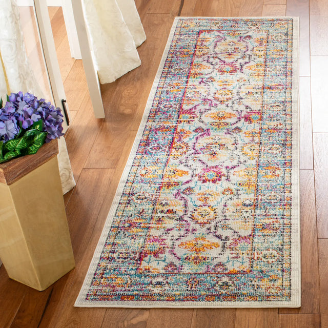 Safavieh Crystal 2'-2" x 11'-0" Rug in Cream / Teal