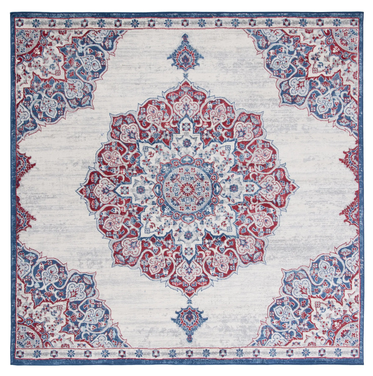 Safavieh Brentwood 6'-7" x 6'-7" Rug in Ivory / Red