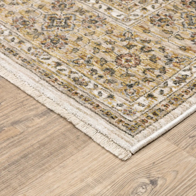 Oriental Weavers Sphinx Maharaja 001J1 Ivory/Gold Rugs - corner detail