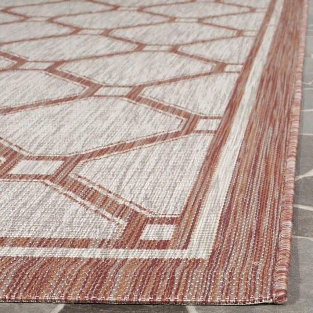Safavieh Courtyard 6'-7" x 9'-6" Rug in Red / Beige