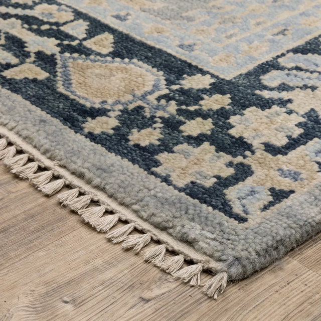 Oriental Weavers Sphinx MAJORCA MAJ04 Grey Floral Rugs - corner detail