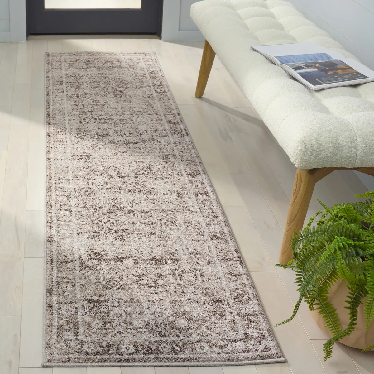 Safavieh Vintage Tabriz 2'-0" x 8'-0" Rug in Grey / Charcoal