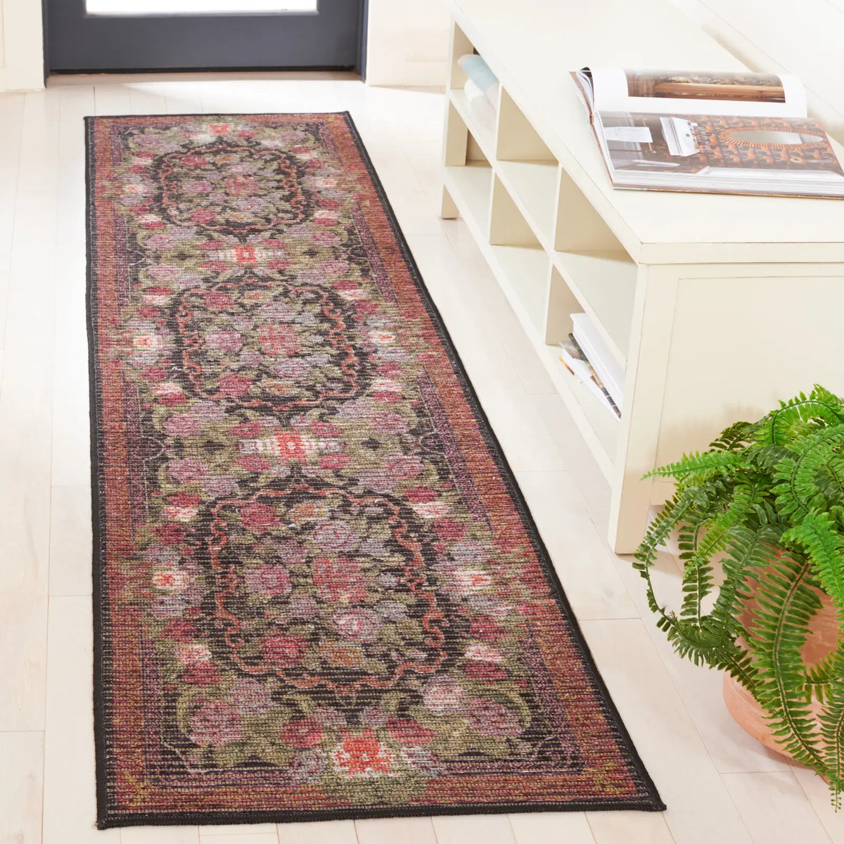 Safavieh Besarabian 2'-0" x 8'-0" Rug in Black / Sage Rust
