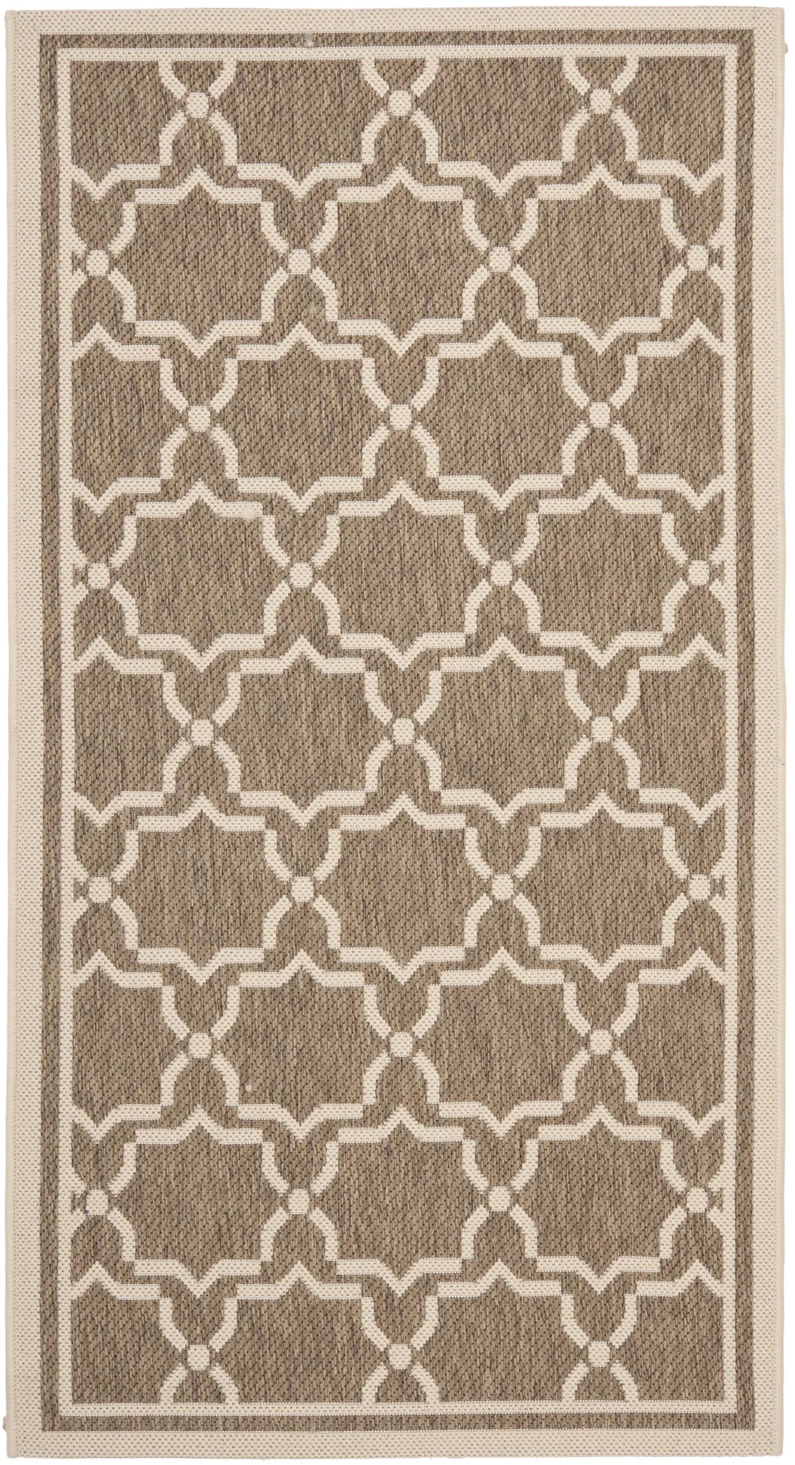 Safavieh Courtyard 2'-7" x 5'-0" Rug in Brown / Bone