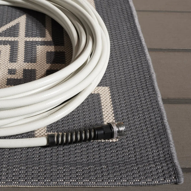 Safavieh Courtyard 5'-3" x 7'-7" Rug in Anthracite / Light Beige