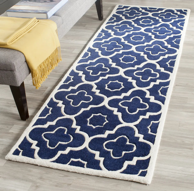 Safavieh Chatham 2'-3" x 11'-0" Rug in Dark Blue / Ivory