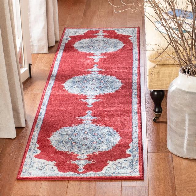 Safavieh Brentwood 2'-0" x 10'-0" Rug in Red / Ivory