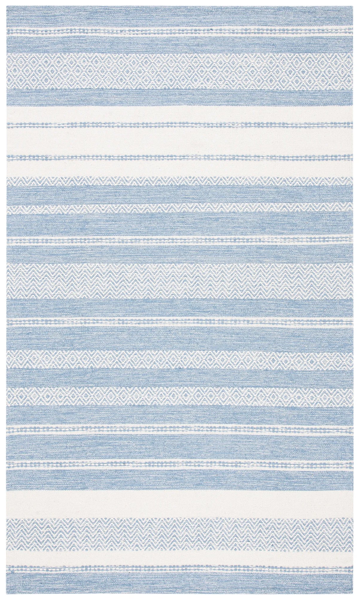 Safavieh Striped Kilim 4'-0" x 6'-0" Rug in Ivory / Blue