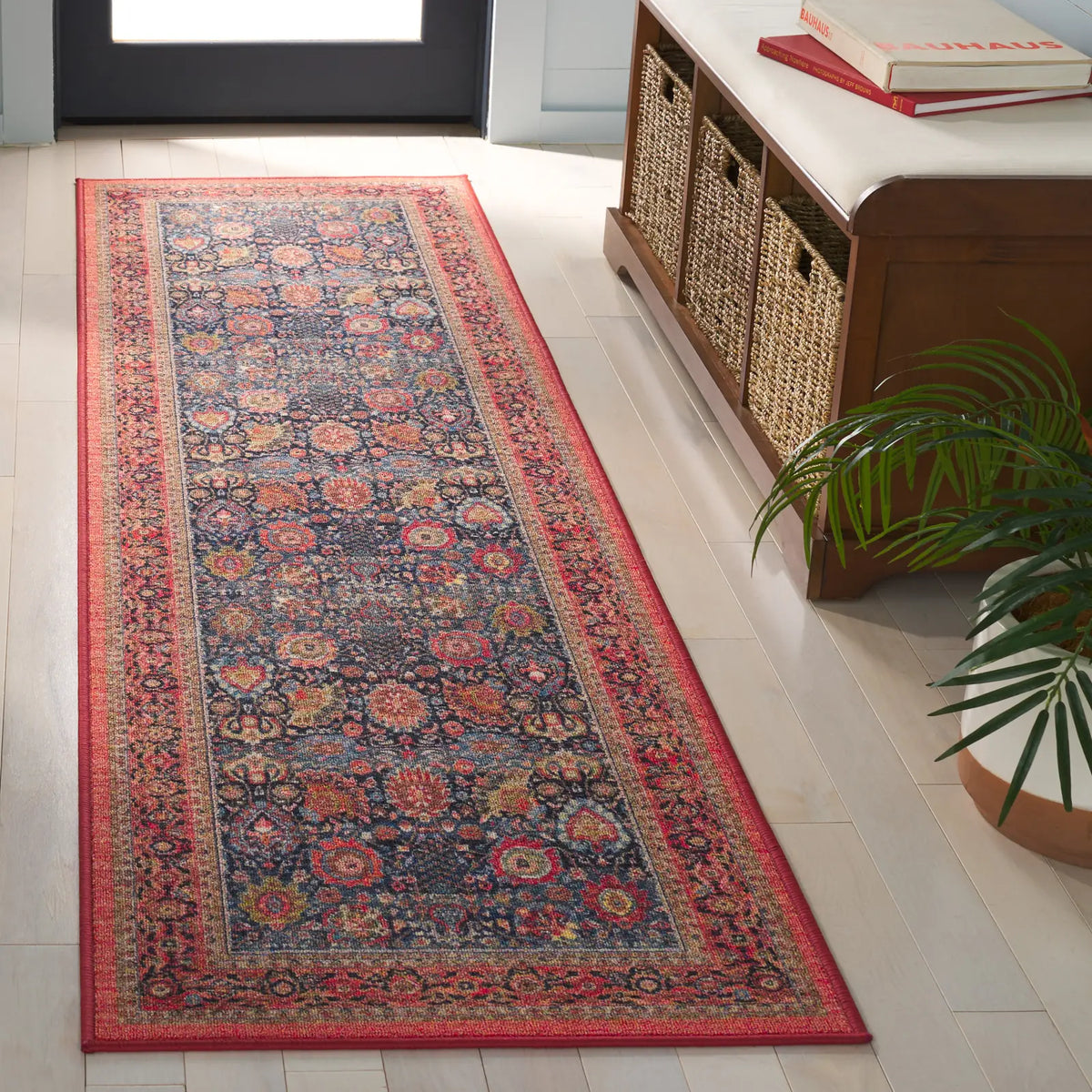 Safavieh Journey 2'-2" x 8'-0" Rug in Navy / Rust Beige