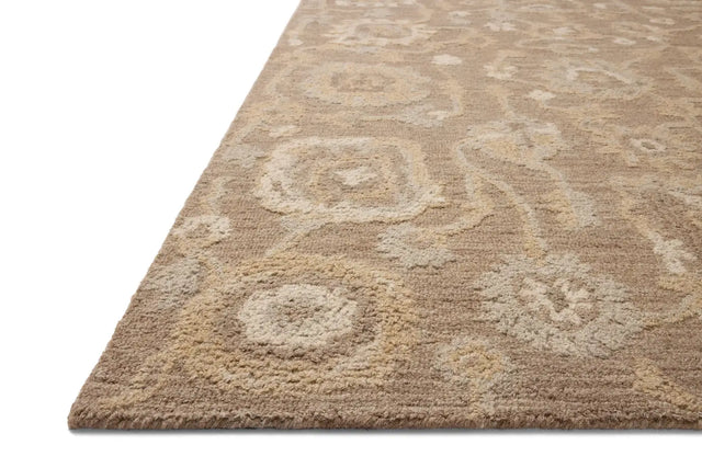 Chris Loves Julia x Loloi Dorothea DRT-01 Bark / Stone Rug - rug corner