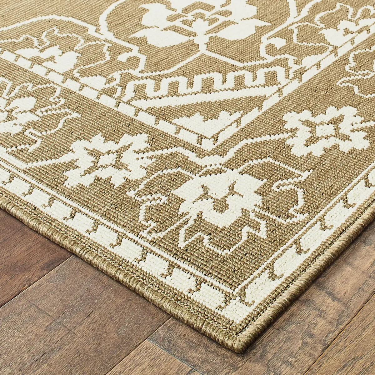 Oriental Weavers Sphinx Marina 7764J Tan / Ivory Rugs - corner detail