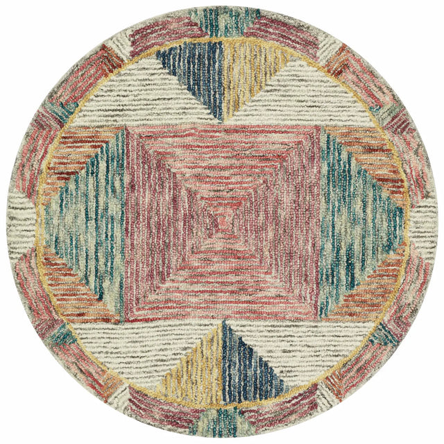 Loloi Spectrum Spe-01 Silver/Fiesta Rugs - round flat