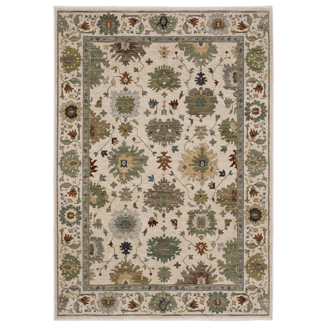 Oriental Weavers Sphinx ELIANA ELI10 Ivory Floral Rugs - main flat