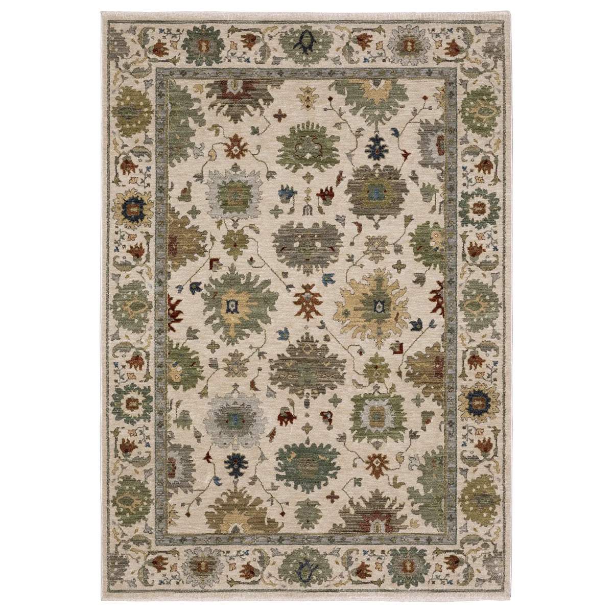Oriental Weavers Sphinx ELIANA ELI10 Ivory Floral Rugs - main flat