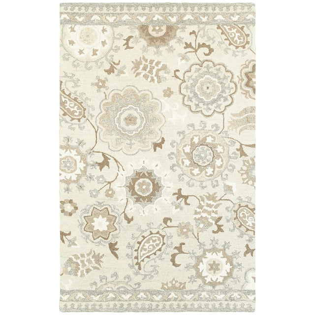 Oriental Weavers Sphinx Craft 93005 Ivory / Grey Rugs - main flat