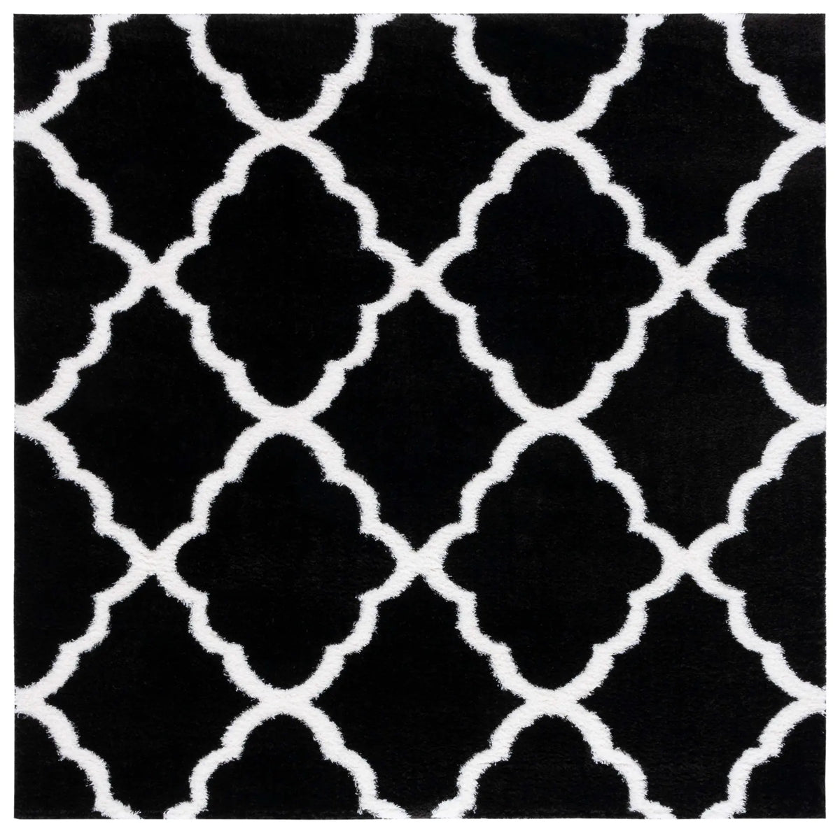 Safavieh Tahoe Shag 6'-7" x 6'-7" Rug in Black / White