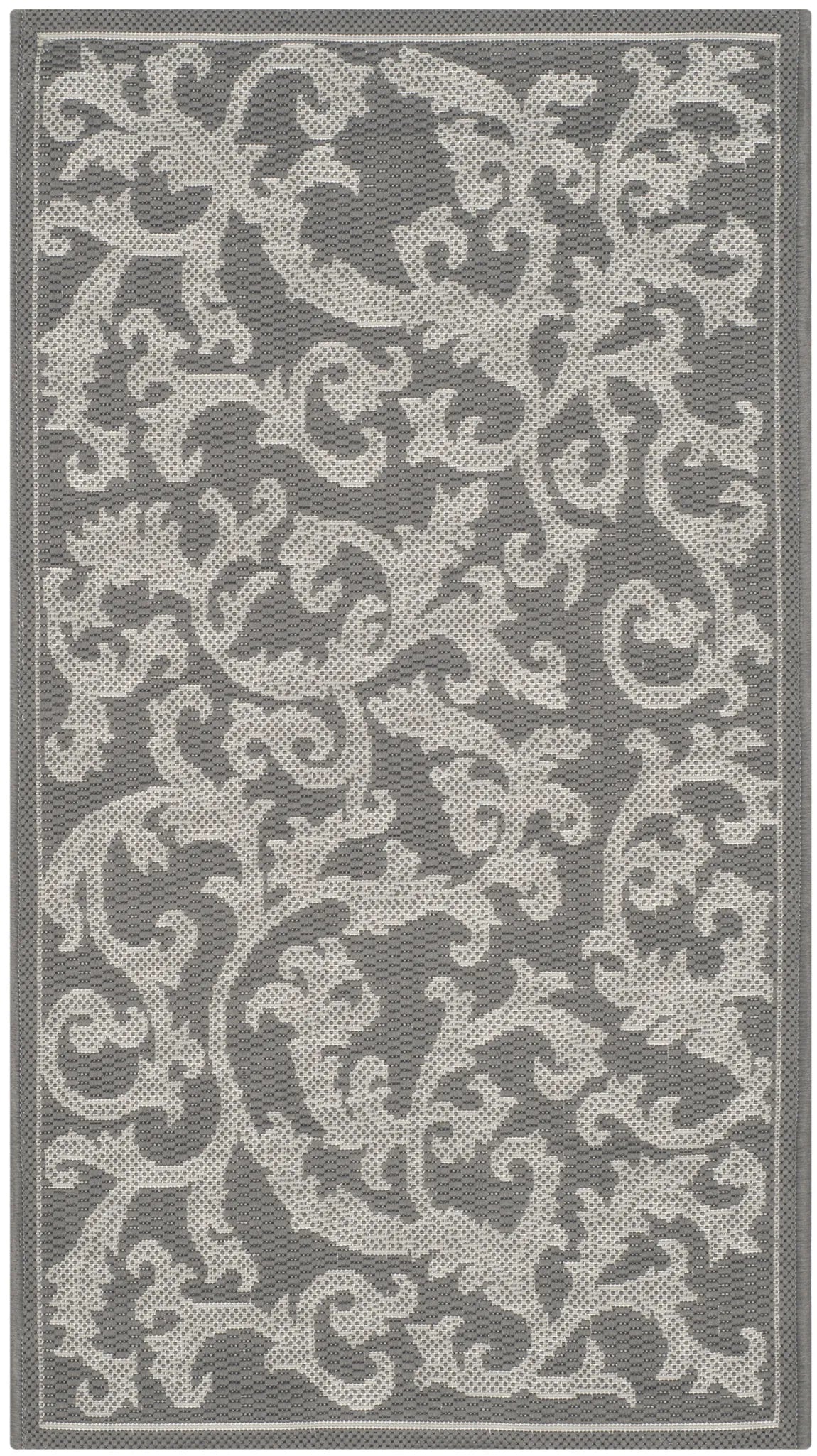 Safavieh Courtyard 2'-0" x 3'-7" Rug in Anthracite / Light Grey