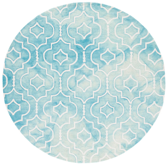 Safavieh Dip Dye 7'-0" x 7'-0" Rug in Turquoise / Ivory