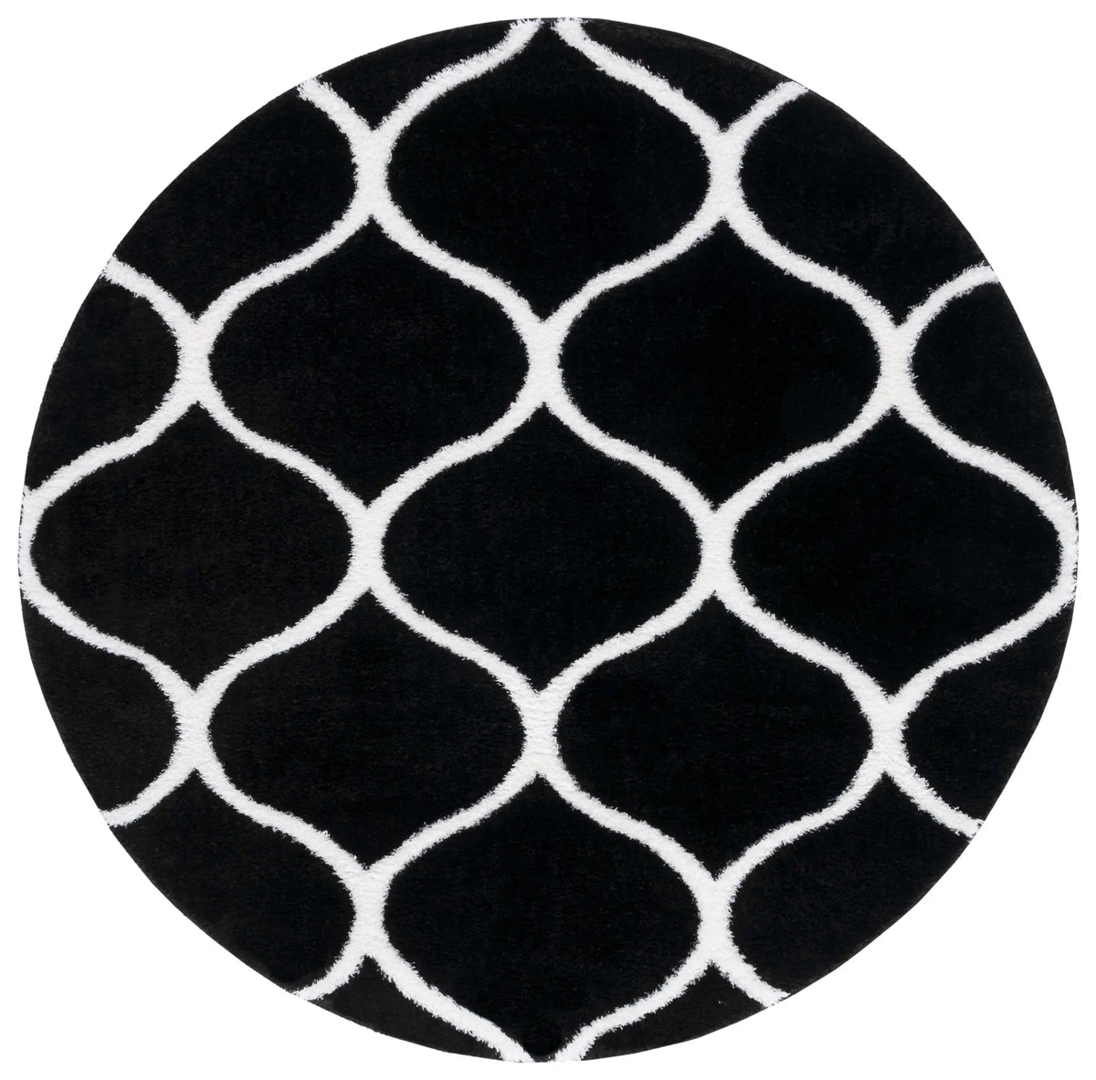 Safavieh Tahoe Shag 6'-7" x 6'-7" Rug in Black / White
