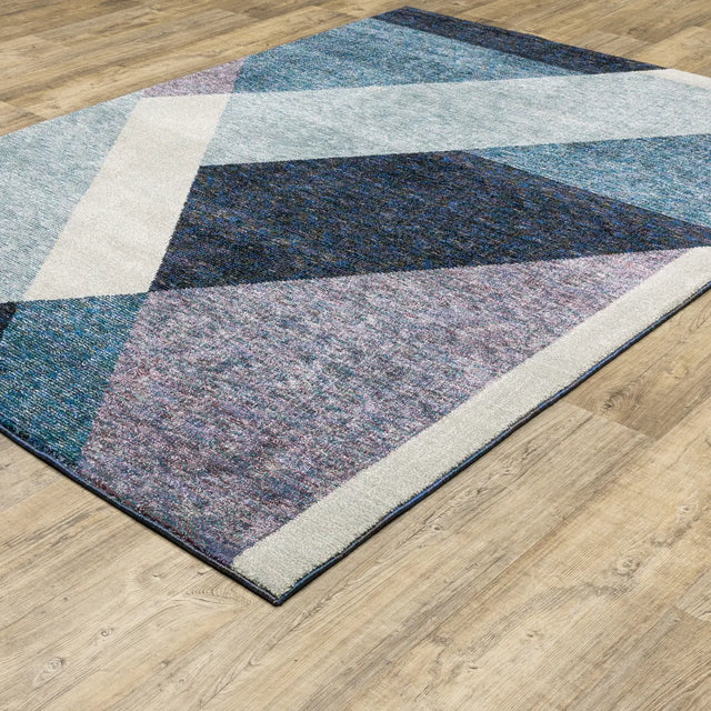 Oriental Weavers Sphinx Strada Str08 Blue/ Purple Rugs - angle detail