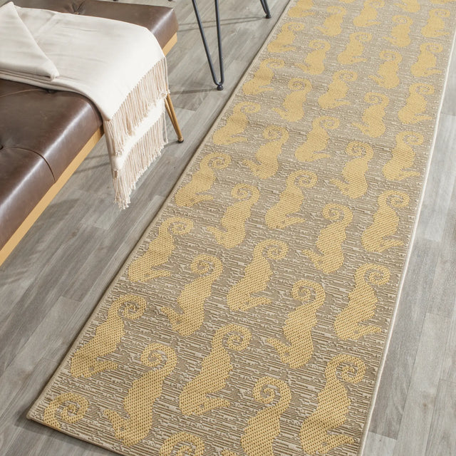 Safavieh Courtyard 2'-3" x 8'-0" Rug in Beige / Yellow