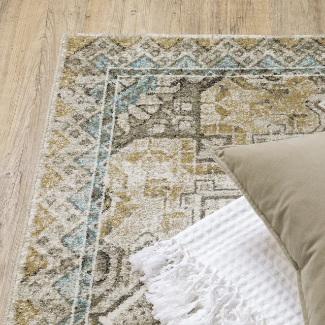 Oriental Weavers Sphinx Venice 1104W Grey/ Blue Rugs - corner detail