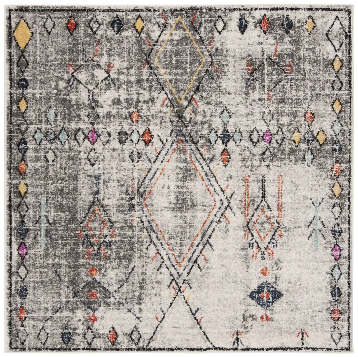 Safavieh Adirondack 6'-0" x 6'-0" Rug in Light Grey / Fuchsia