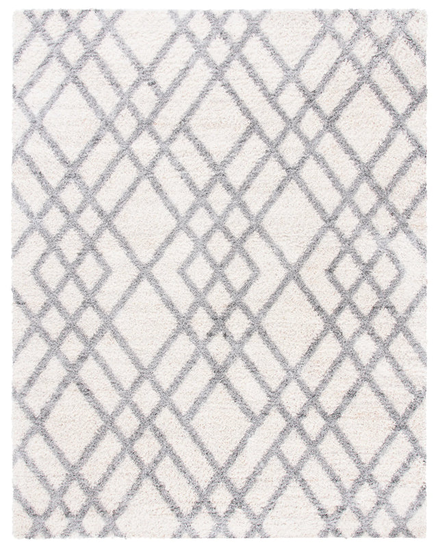 Safavieh Berber Shag 200 10'-0" x 14'-0" Rug in Cream / Grey