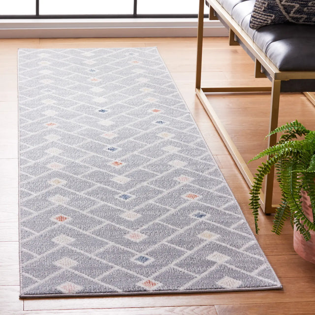 Safavieh Blair Washable 2'-2" x 8'-0" Rug in Grey / Multi