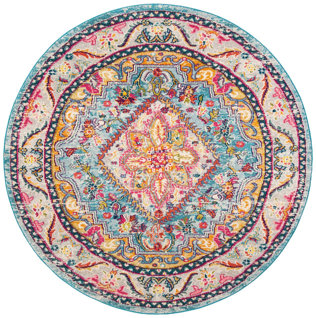 Safavieh Phoenix 100 5'-0" x 5'-0" Rug in Turquoise / Beige