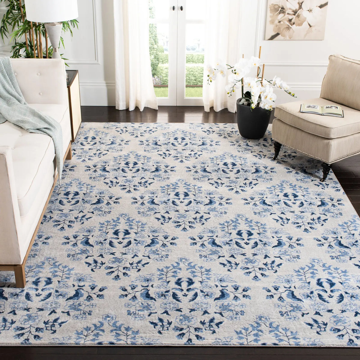 Safavieh Martha Stewart 28 10'-0" x 13'-0" Rug in Cream / Blue