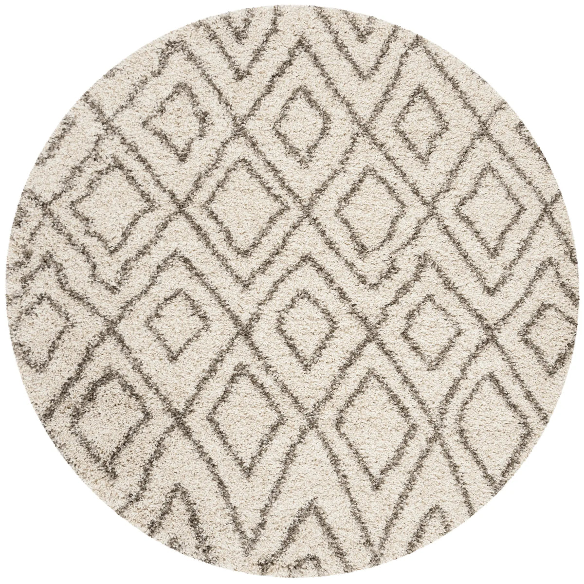 Safavieh Hudson Shag 5'-0" x 5'-0" Rug in Ivory / Grey