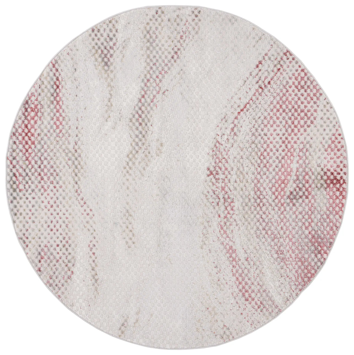 Safavieh Palma 6'-7" x 6'-7" Rug in Light Grey / Red