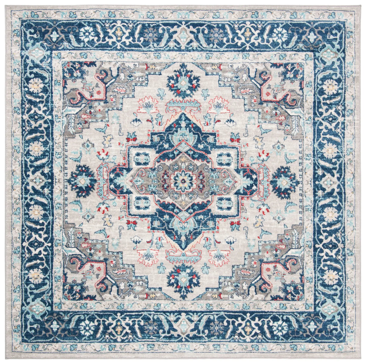 Safavieh Brentwood 6'-7" x 6'-7" Rug in Light Grey / Blue