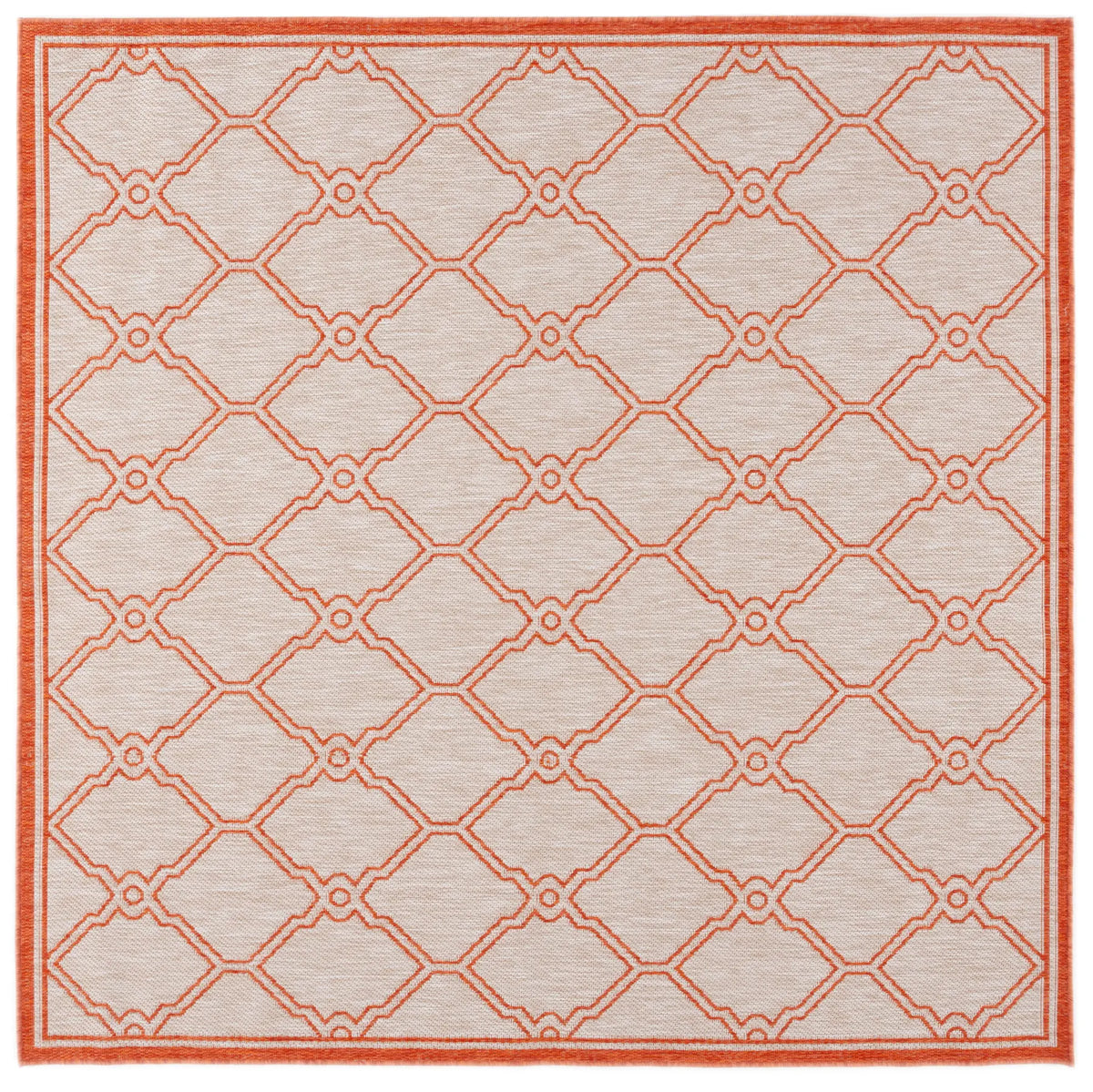 Safavieh Beach House 6'-7" x 6'-7" Rug in Beige / Orange