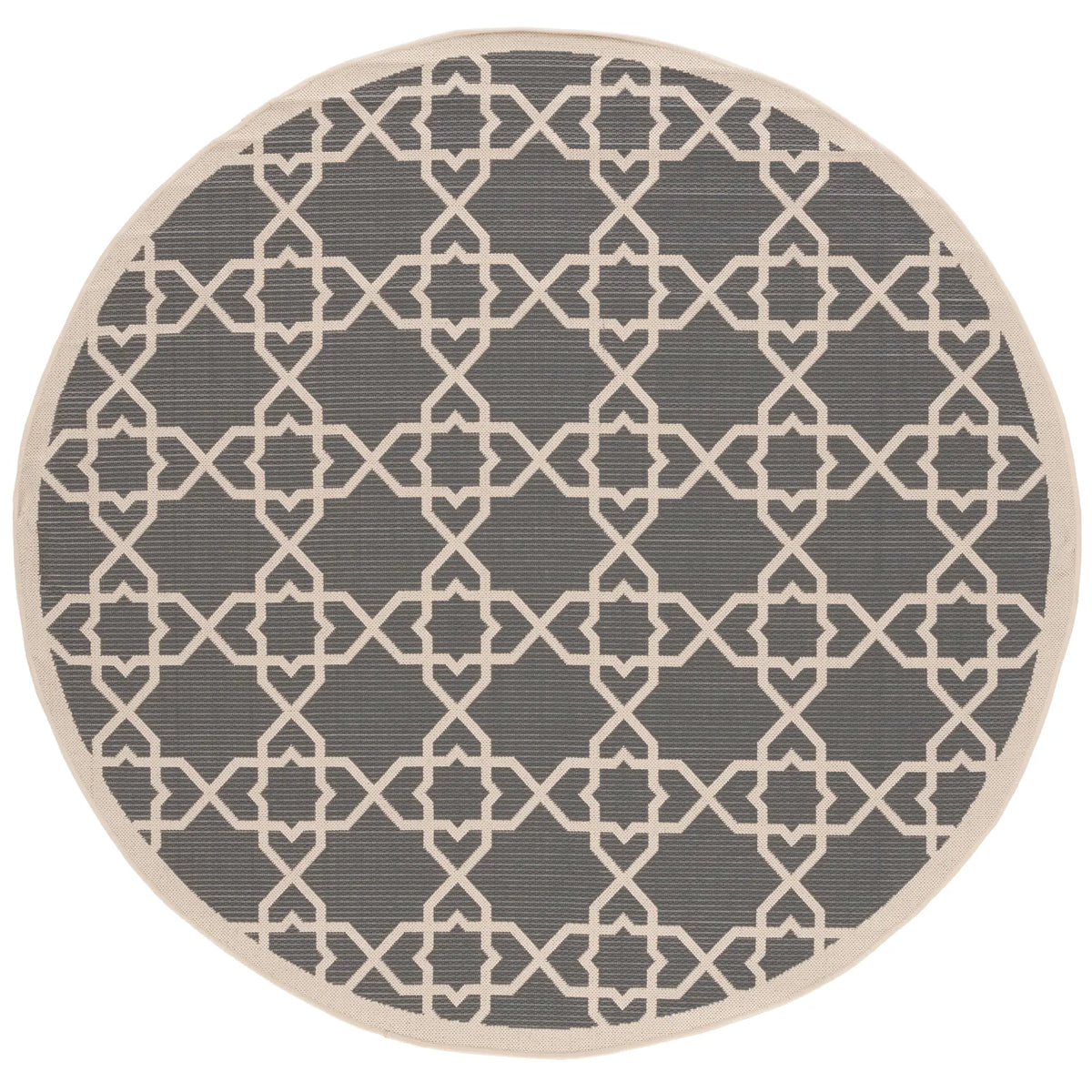 Safavieh Courtyard 6'-7" x 6'-7" Rug in Grey / Beige