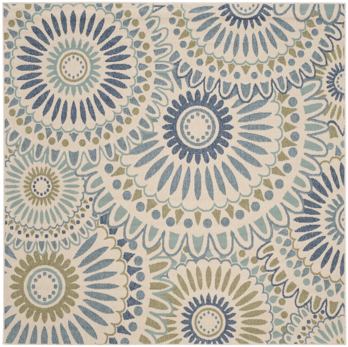 Safavieh Veranda 6'-7" x 6'-7" Rug in Cream / Green